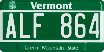 VT license plate ALF864