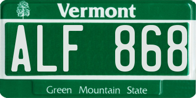 VT license plate ALF868