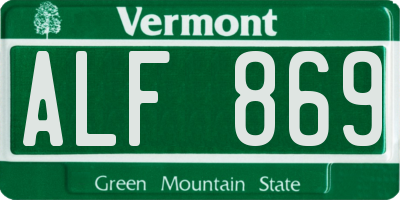 VT license plate ALF869