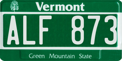 VT license plate ALF873