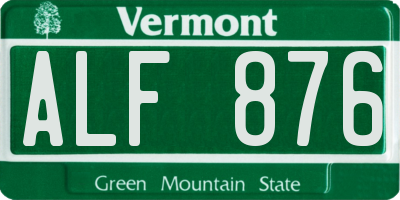 VT license plate ALF876