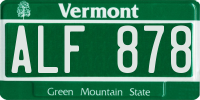 VT license plate ALF878