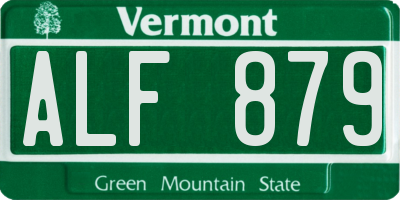 VT license plate ALF879