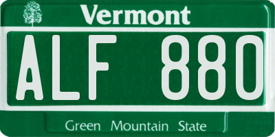 VT license plate ALF880