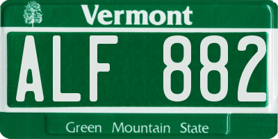 VT license plate ALF882