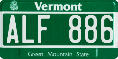 VT license plate ALF886