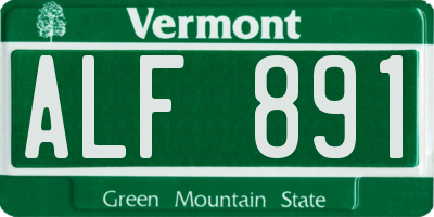 VT license plate ALF891