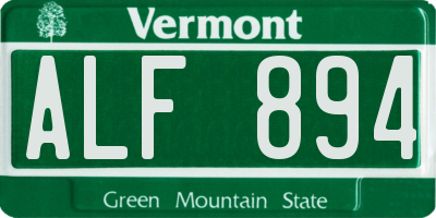 VT license plate ALF894