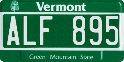 VT license plate ALF895