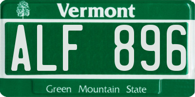 VT license plate ALF896