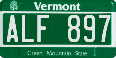 VT license plate ALF897