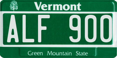 VT license plate ALF900