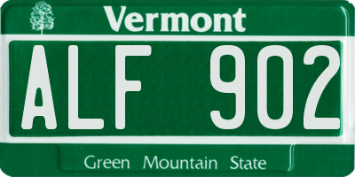 VT license plate ALF902