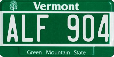 VT license plate ALF904