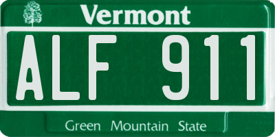 VT license plate ALF911