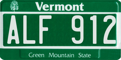 VT license plate ALF912