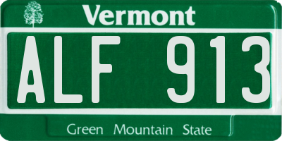 VT license plate ALF913