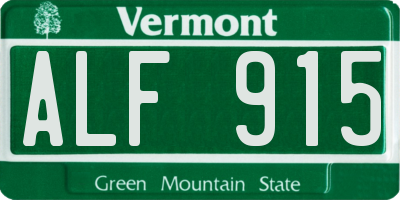VT license plate ALF915