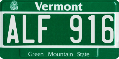VT license plate ALF916