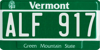 VT license plate ALF917
