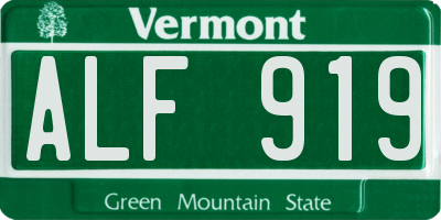 VT license plate ALF919