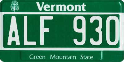 VT license plate ALF930