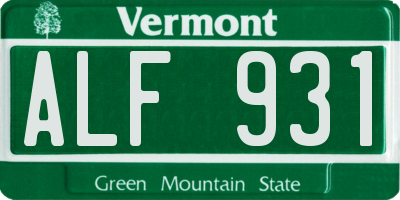 VT license plate ALF931
