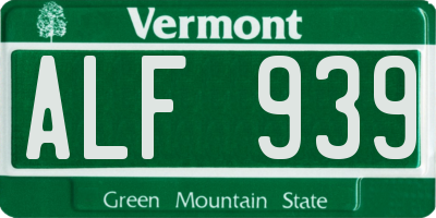 VT license plate ALF939