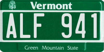 VT license plate ALF941