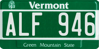 VT license plate ALF946