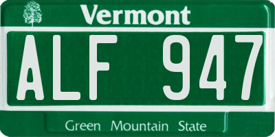VT license plate ALF947
