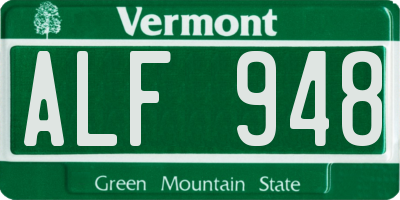 VT license plate ALF948