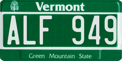 VT license plate ALF949