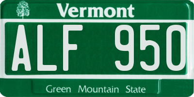 VT license plate ALF950