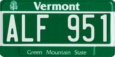 VT license plate ALF951