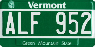 VT license plate ALF952