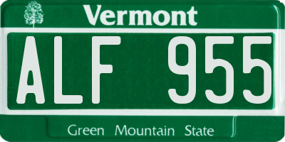 VT license plate ALF955