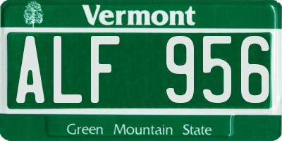 VT license plate ALF956