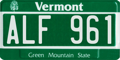 VT license plate ALF961