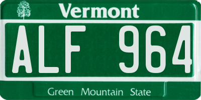 VT license plate ALF964