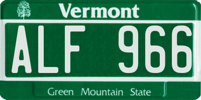 VT license plate ALF966