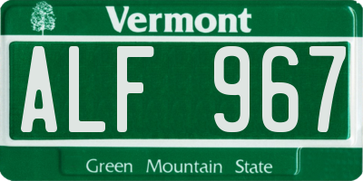 VT license plate ALF967