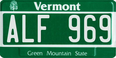VT license plate ALF969