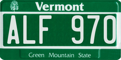 VT license plate ALF970