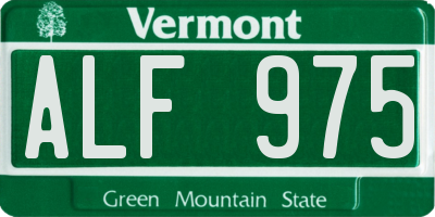 VT license plate ALF975