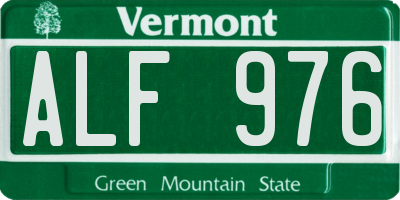 VT license plate ALF976