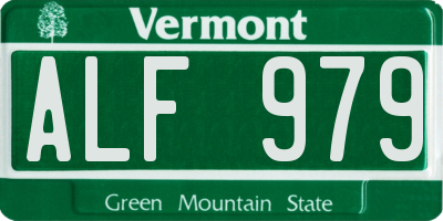 VT license plate ALF979