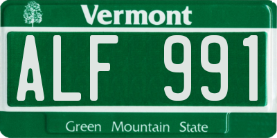 VT license plate ALF991