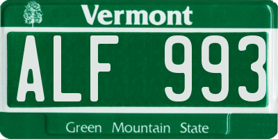 VT license plate ALF993