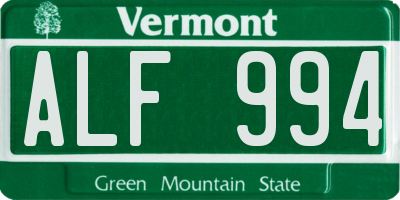VT license plate ALF994
